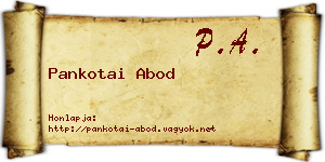 Pankotai Abod névjegykártya